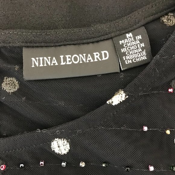 Nina Leonard S/S Dress | Black | Medium - Picture 8 of 10